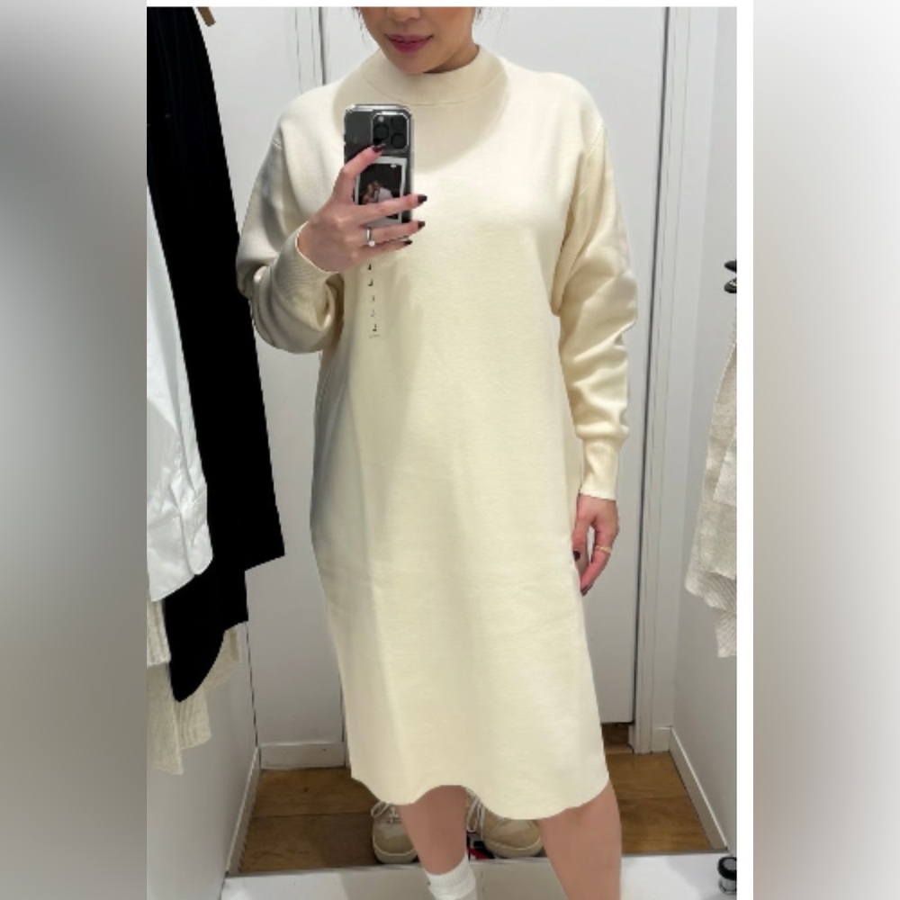 Uniqlo Cream Sweater Dress- Maxi